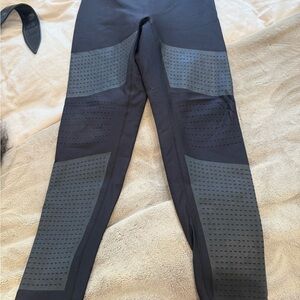 Ultracor Black Full-Length Leggings with Perforated Grip Panels – Size L